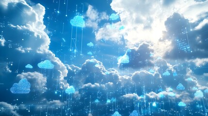 Poster - digital weather simulation interface with cloud formations