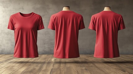 Canvas Print - Red T-shirt Mockup Display Generative AI