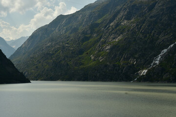 reservoir mountain Grimsel Pass Swiss Beautiful landscape alpine