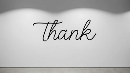 Thank you cursive word written on whiteboard minimalist concept