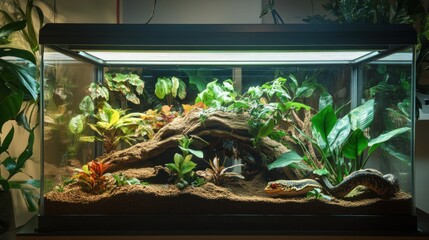 Wall Mural - Tropical Terrarium with a Snake