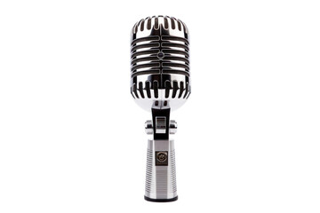 Classic retro microphone , placed on a white background