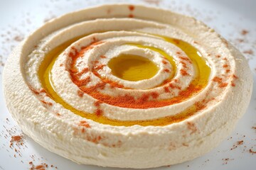 Delicious Hummus with Olive Oil and Paprika