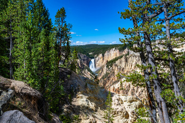 Grand Canyon of the Yellowstone National Park viewing upper and lower waterfalls from various locations including artist and inspiration points