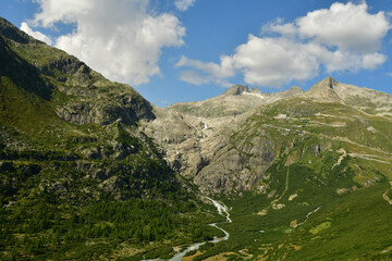 Alpine Road Grimsel Pass swizerland Alps curves europe Furka mountain scenery