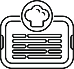 Poster - Online cooking course app icon representing the concept of learning culinary arts through digital platforms