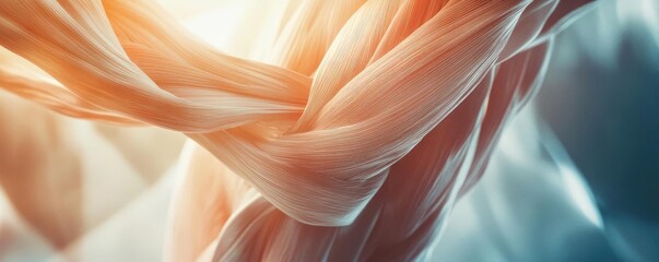 Poster - Close-up of intertwining colorful muscular fibers showcasing strength, detail, and dynamic motion in a stunning visual display.