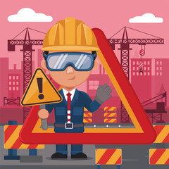 2d vector illustration safety , Civil protection and safety when working and taking safety 

ork