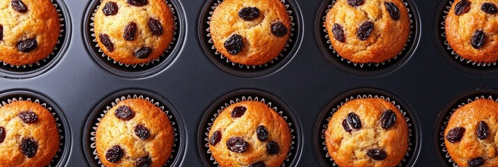 Homemade Raisin cupcake closeup view