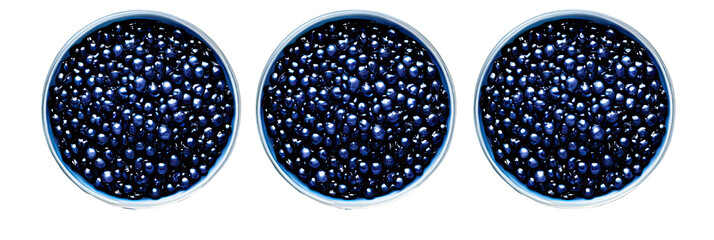 Wall Mural - set of caviar top view on white background