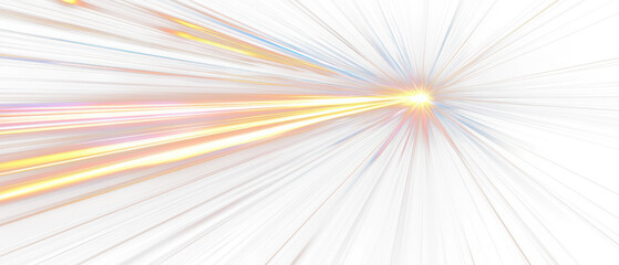 Wall Mural - Light beam radiating in a starburst pattern isolate on transparent background, cutout, png