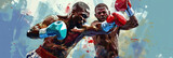 The Fierce Fists of Fury: Two boxers in action, gloved fists raised, bodies tense.
