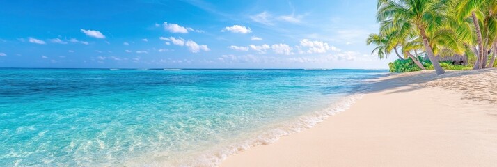 A stunning underwater view with white sand and a tropical blue ocean