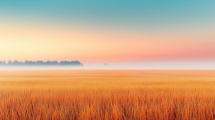 Wall Mural - Golden Field at Dawn.