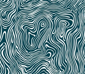 Poster - Abstract black and white wavy pattern resembling topographic lines or a maze-like design. Perfect for use as a seamless background, modern decor, or textile designs.