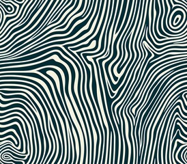 Poster - Abstract black and white wavy pattern resembling topographic lines or a maze-like design. Perfect for use as a seamless background, modern decor, or textile designs.