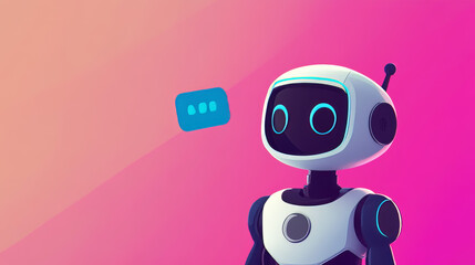 Poster - an ai chatbot is like a friendly robot that helps people online. it's powered by artificial intellig