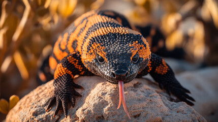 Sticker - Stunning Close-up of a Gila Monster in its Natural Desert Habitat