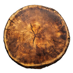 Wall Mural - Round rustic wood slab with natural texture, cut out