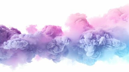 Poster - pink party fog. Isolated blue, teal, purple , aqua smoke cloud or think cloud. 3D special effects fog clouds graphic for white background