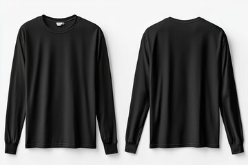 Black long sleeve tshirt mockup isolated created with Generative AI