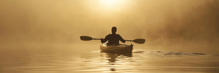 A person kayaking in tropical sea water