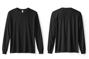 Black long sleeve tshirt mockup isolated created with Generative AI