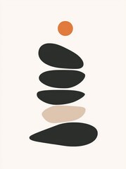 Poster - artwork illustration for walls, postcards, brochures or postcards in a minimalistic geometric style