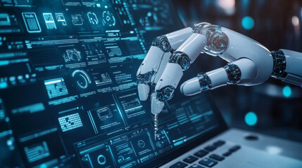 Poster - RPA stands for robotic process automation. This technology automates tasks on websites using software robots. This image shows a concept for RPA, using a website template as an example.
