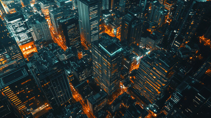 A nighttime view of a city from above, showing how technology like the internet, smart devices, and augmented reality are changing the way we live.