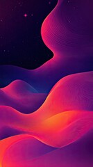 Poster - Vibrant abstract waves with dynamic colors blending in a cosmic atmosphere, evoking a sense of creativity and tranquility.