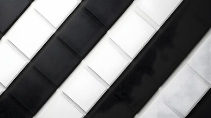 Poster - Bold Black Diagonal Stripe with Checkerboard Pattern on White Background