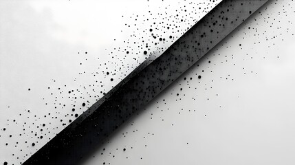 Poster - Bold Black Diagonal Stripe with Detailed Grid Pattern on White Backdrop