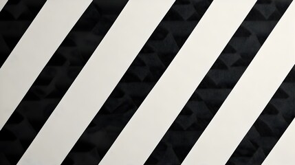 Poster - Bold Black Diagonal Stripe with Houndstooth Pattern on White Background