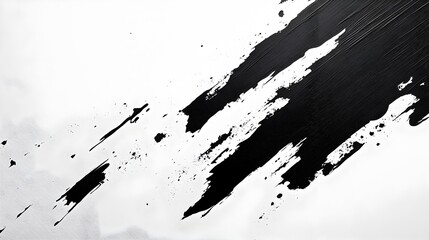 Poster - Bold Diagonal Stripe Adorned with Abstract Splatter Design on White Canvas