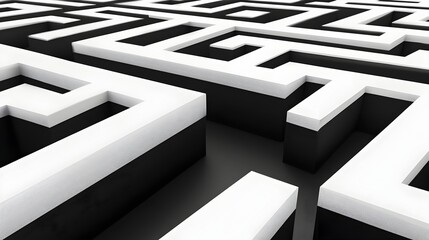 Poster - Captivating Diagonal Maze Pattern on Clean White Backdrop