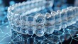 © Stock Source - Dynamic graphic of dental orthodontics showcasing braces aligners and other corrective devices with modern and engaging design