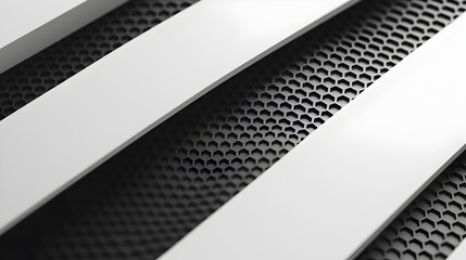 Poster - Diagonal Black Hexagon Stripe on Clean White Background Geometric Pattern