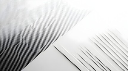 Poster - Elegant Monochromatic Herringbone Pattern on White Backdrop