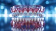 © Stock Source - Dynamic graphic of dental orthodontics showcasing braces aligners and other corrective devices with modern and engaging design