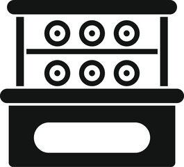 Sticker - Simple vector icon of a sushi display case showing fresh food in a restaurant