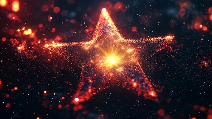 Wall Mural - radiant glowing star in a cosmic background