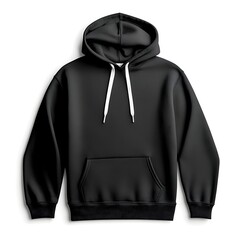 Blank Black Hoodie Sweatshirt on White Background