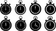 © Illustration Essenti - Set of Stopwatch silhouettes vector illustration