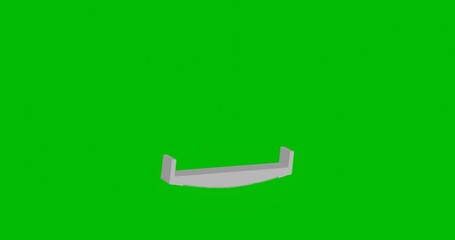 Poster - Animation of rotation of a white two-handed saw with shadow. Simple and complex rotation. Seamless looped 4k animation on green chroma key background
