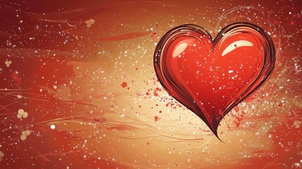 Sticker - Romantic Artistic Heart Illustration