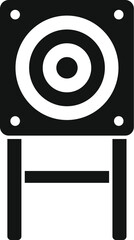 Poster - black simple icon of a professional sound system for a music recording studio