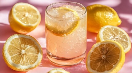 Canvas Print - Refreshing Lemonade with Fresh Lemons