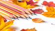 © Thiago - Children's creative activity, autumn drawing isolated on white background, hyperrealism, png. Hyperrealism. Illustration