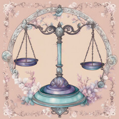 illustration of the libra sign, zodiac libra, astrology, horoscope